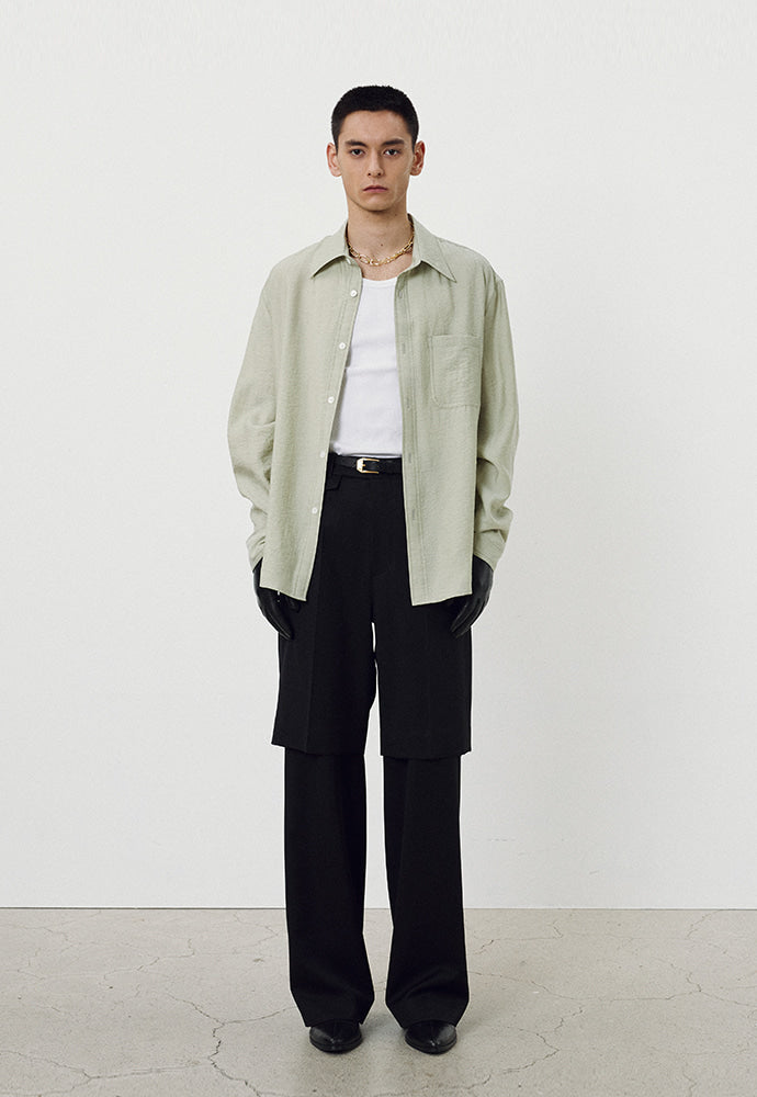 Tonywack - Silk Tencel Brushed Shirt (Pale Green) product image 1 | TRAB K-Fashion Australia