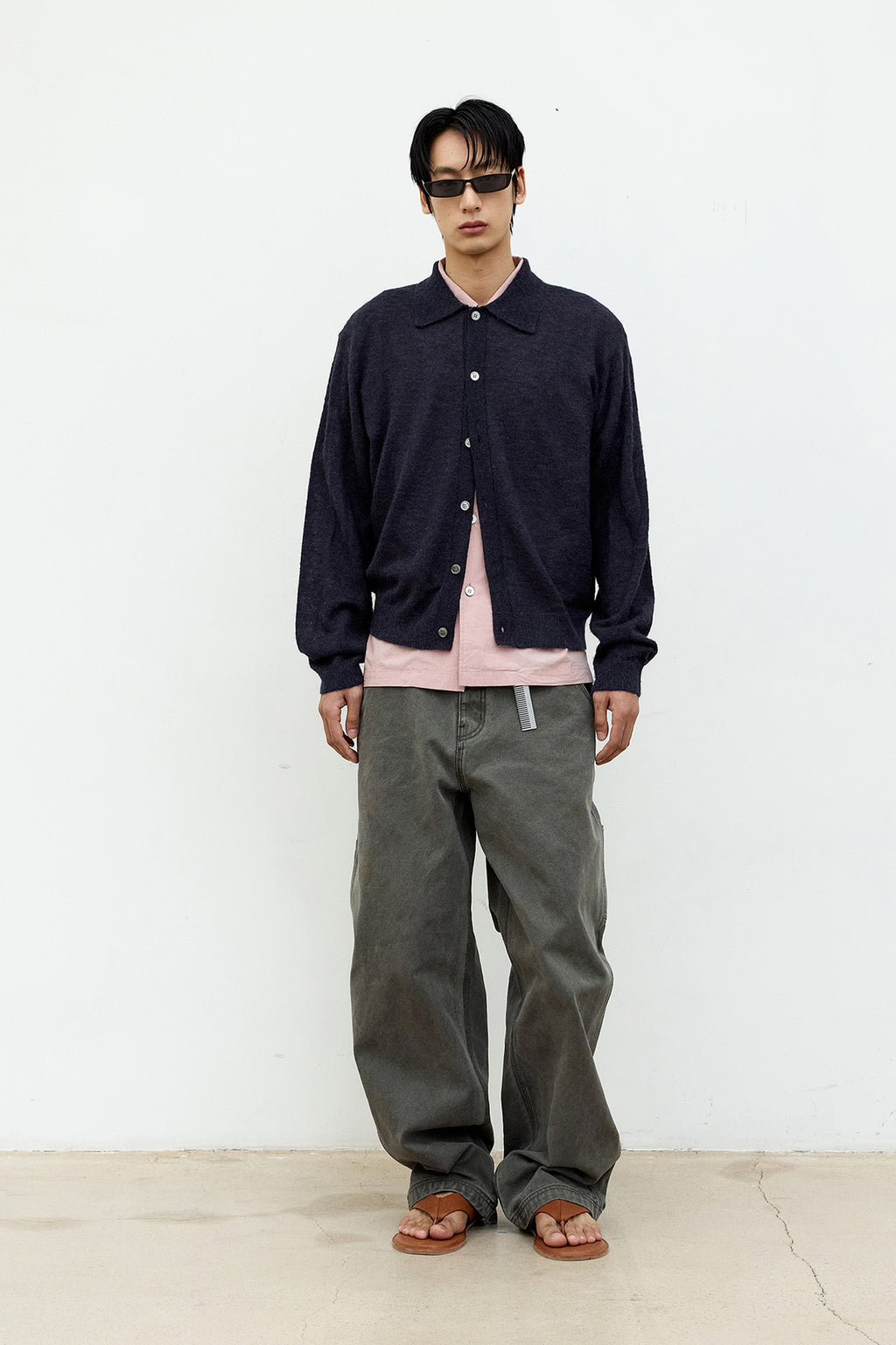 Coor - Hairy Alpaca Blend Collar Cardigan (Dark Navy) product image 2 | TRAB K-Fashion Australia