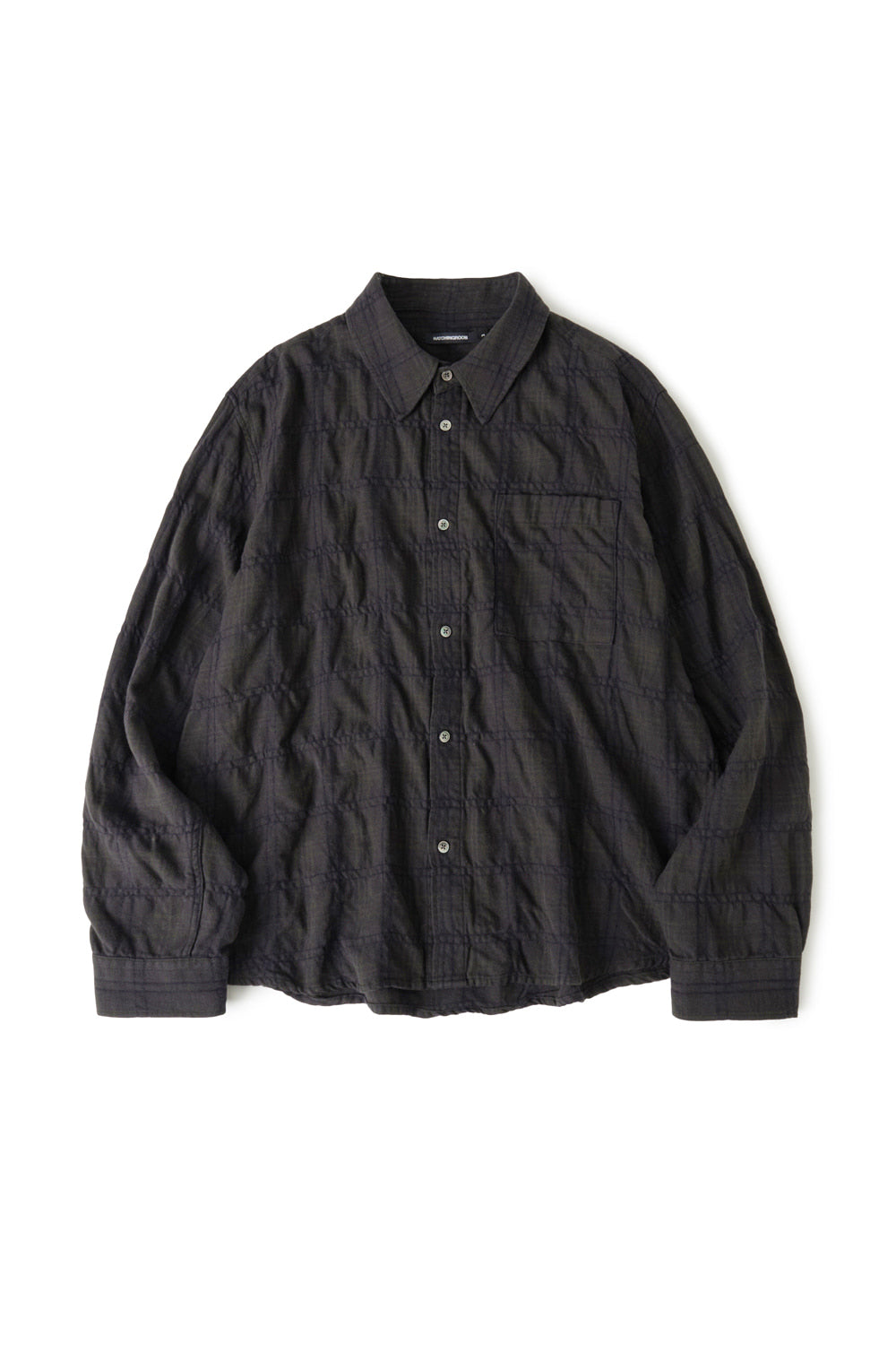 Hatchingroom - Museum Shirt Shirring Check Dark (Brown) product image 1 | TRAB K-Fashion Australia