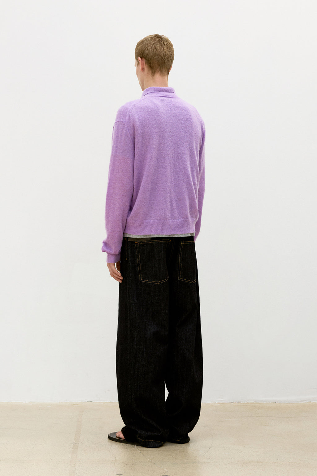 Coor - Hairy Alpaca Blend Collar Cardigan (Light Purple) product image 4 | TRAB K-Fashion Australia
