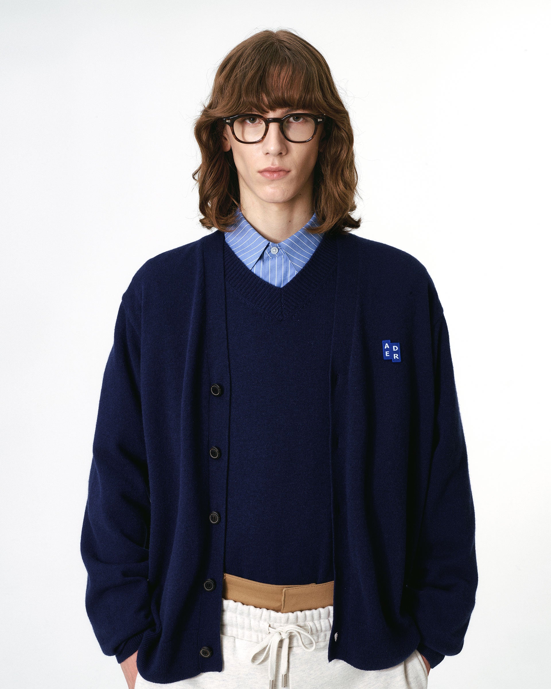 Ader Error - Sig; BL Tag cardigan 01 (Navy) product image 2 | TRAB K-Fashion Australia