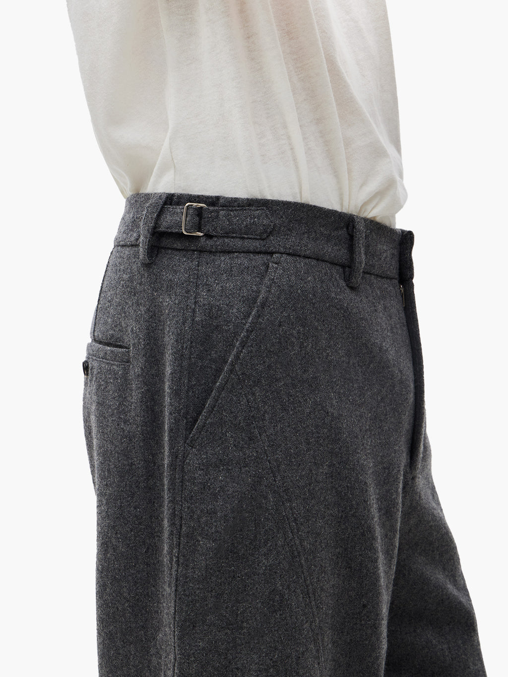 Jiyong Kim - Wool Dart Trousers (Grey) product image 6 | TRAB K-Fashion Australia
