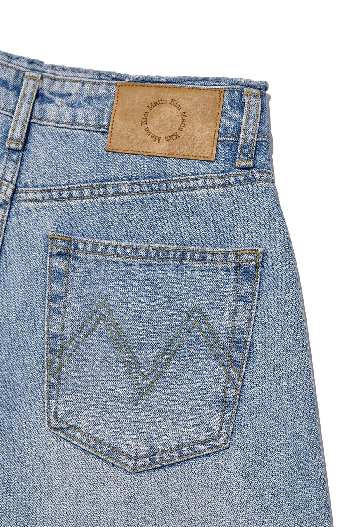 Matin Kim - Cut Line Point Denim Shorts (Blue) product image 6 | TRAB K-Fashion Australia