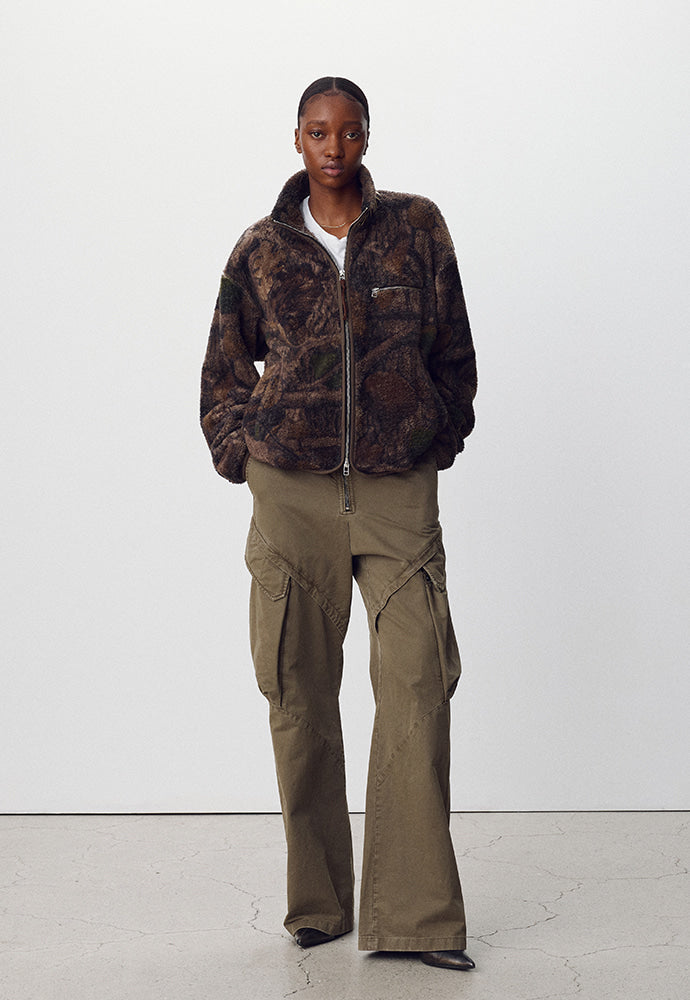 Tonywack - Leaf Camo Printed Fleece Jacket (Brown) product image 4 | TRAB K-Fashion Australia
