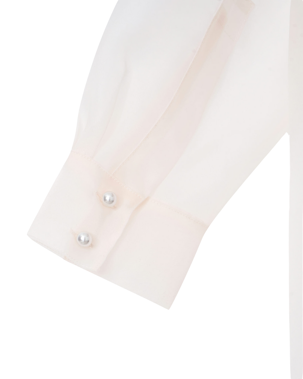 Kimhe Kim - Pearl Buttons Organza Draped Shirt (Ivory) product image 10 | TRAB K-Fashion Australia