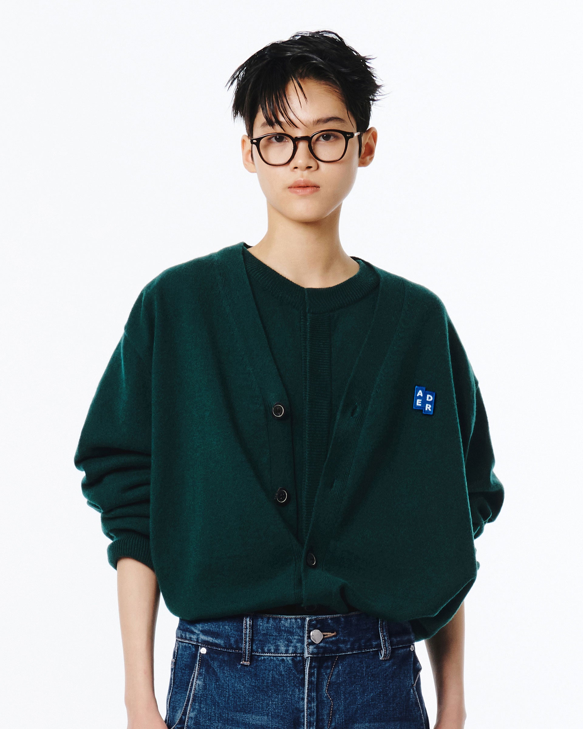 Ader Error - Sig; BL Tag cardigan 01 (Green) product image 4 | TRAB K-Fashion Australia