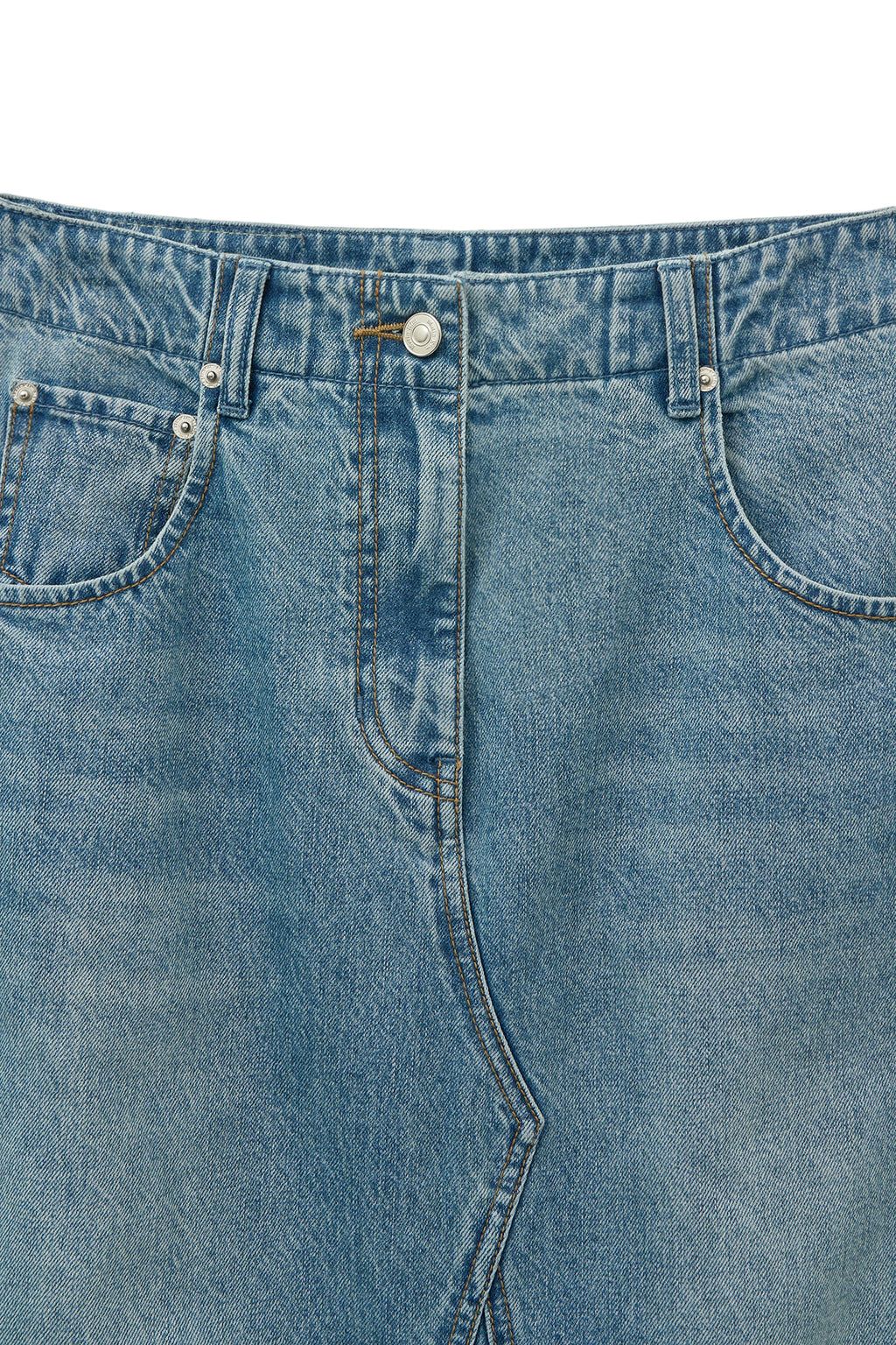 Matin Kim - Damage Point Long Denim Skirt (Blue) product image 3 | TRAB K-Fashion Australia