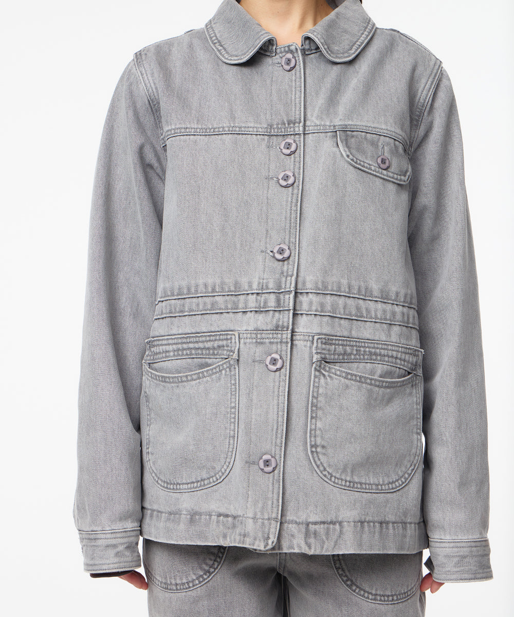 Coyseio - Aged Midi Denim Jacket (Grey) product image 6 | TRAB K-Fashion Australia