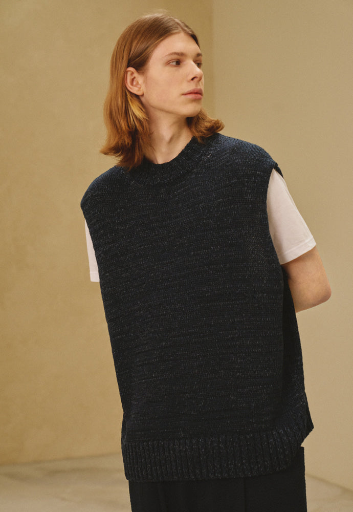 Art if acts - Tape Knit Vest (Dark Navy) product image 2 | TRAB K-Fashion Australia