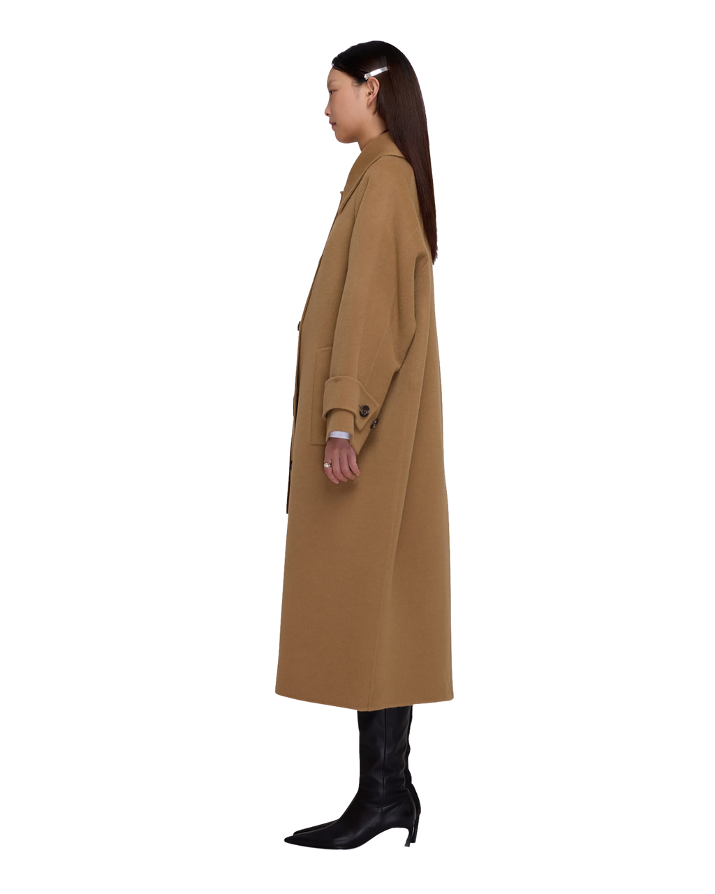 Kimhe Kim - Scarf Detail Long Coat (Beige) product image 3 | TRAB K-Fashion Australia