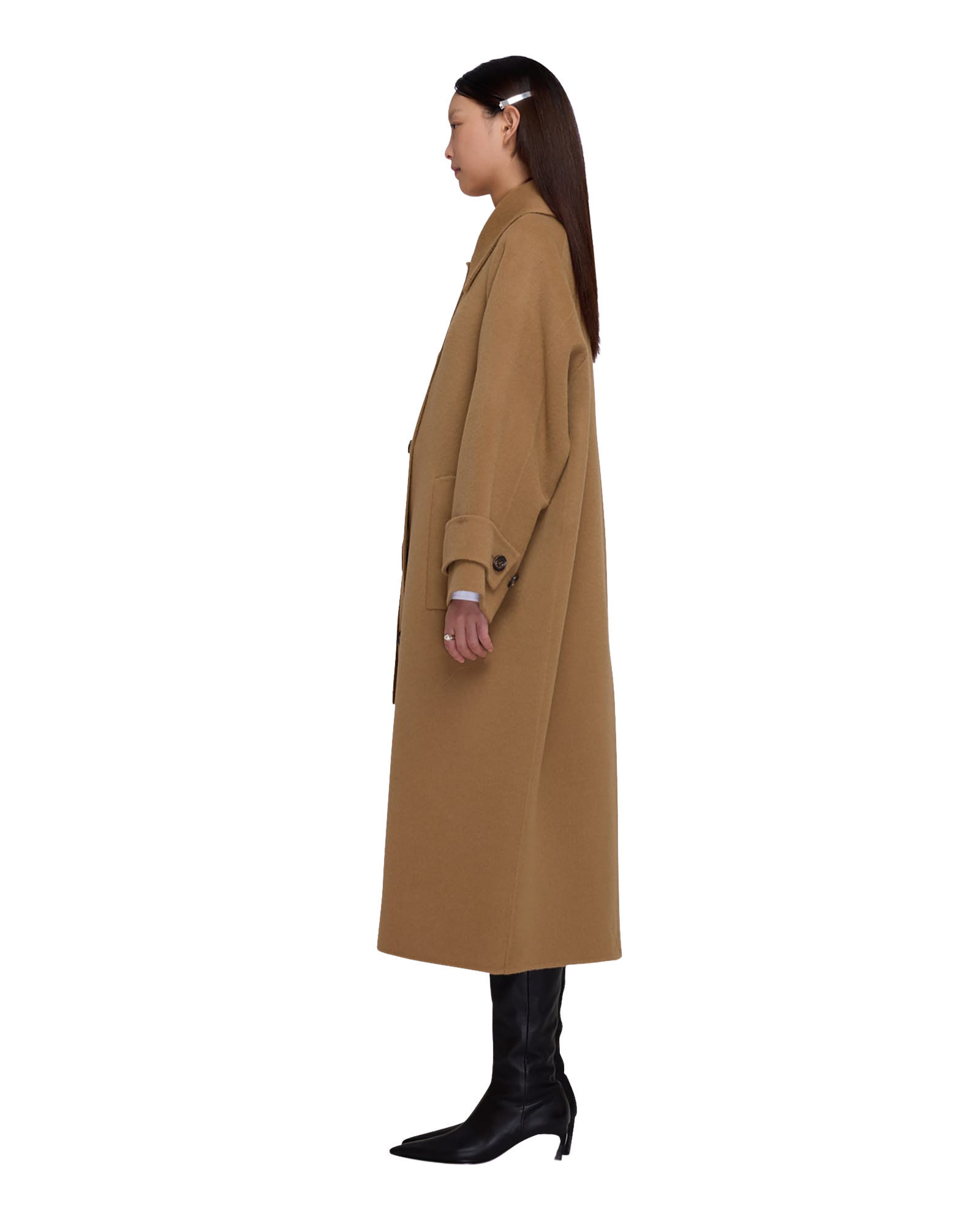Kimhe Kim - Scarf Detail Long Coat (Beige) product image 3 | TRAB K-Fashion Australia