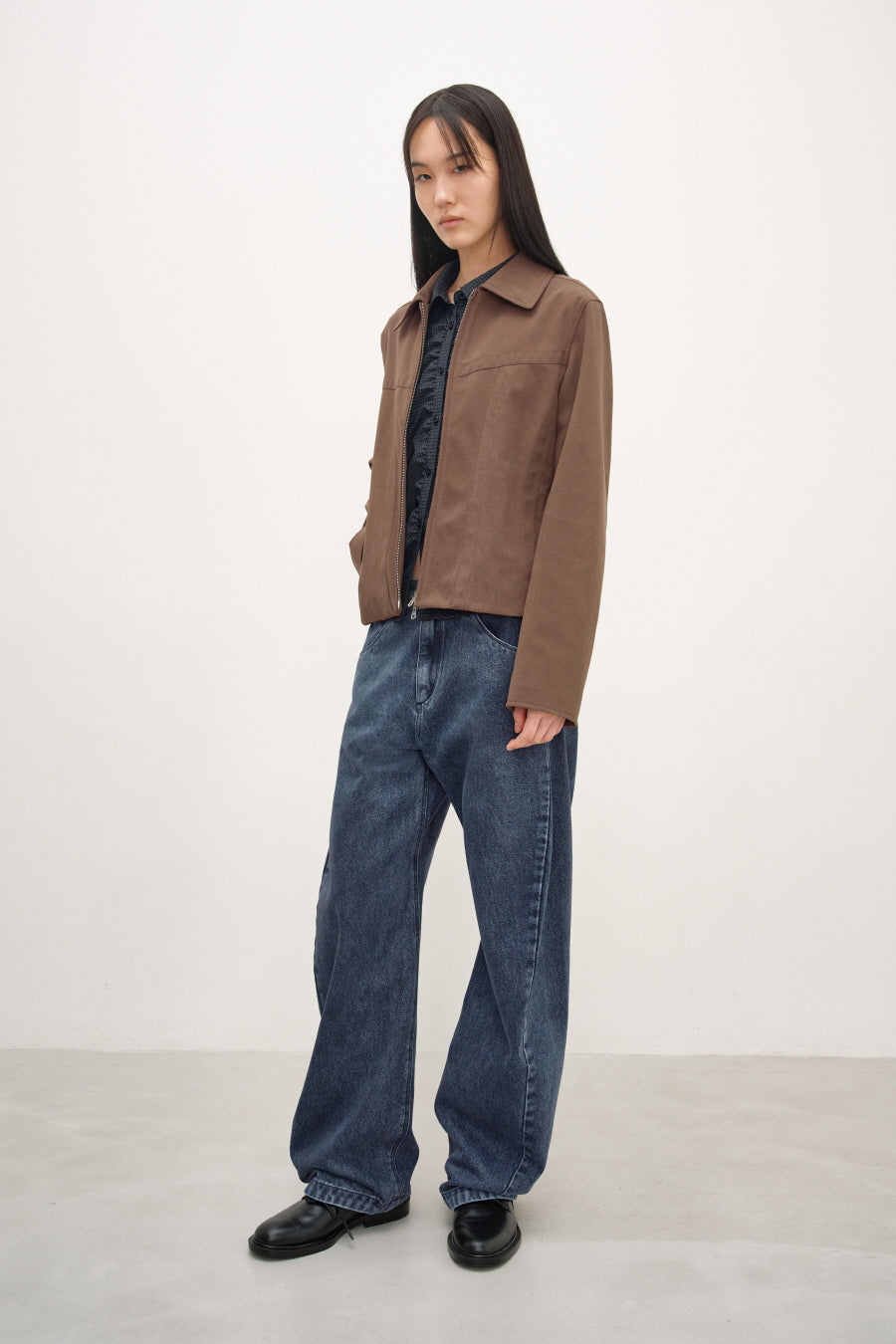 Insilence - Vintage Faux Suede Jacket (Brown) product image 3 | TRAB K-Fashion Australia
