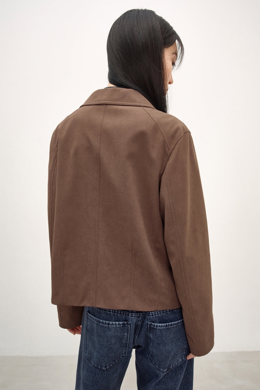Insilence - Vintage Faux Suede Jacket (Brown) product image 5 | TRAB K-Fashion Australia