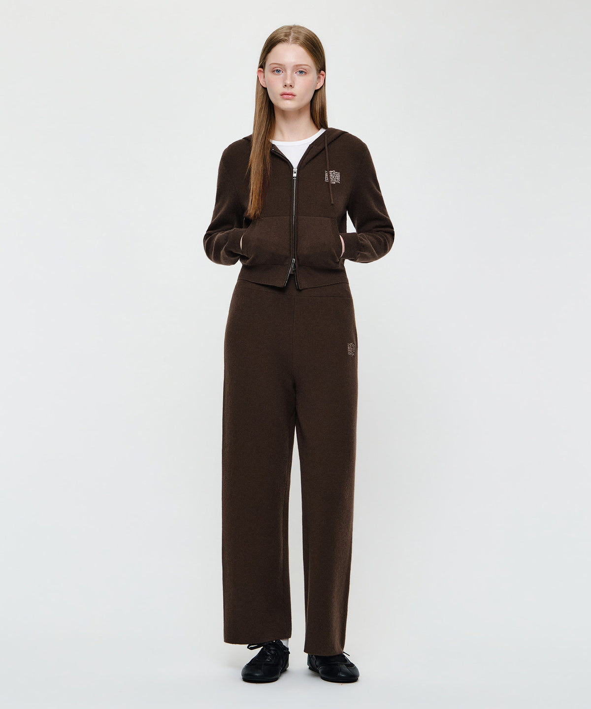 Marithe & Francois Girbaud - Ribbon Classic Logo Knit Pants (Brown) product image 2 | TRAB K-Fashion Australia