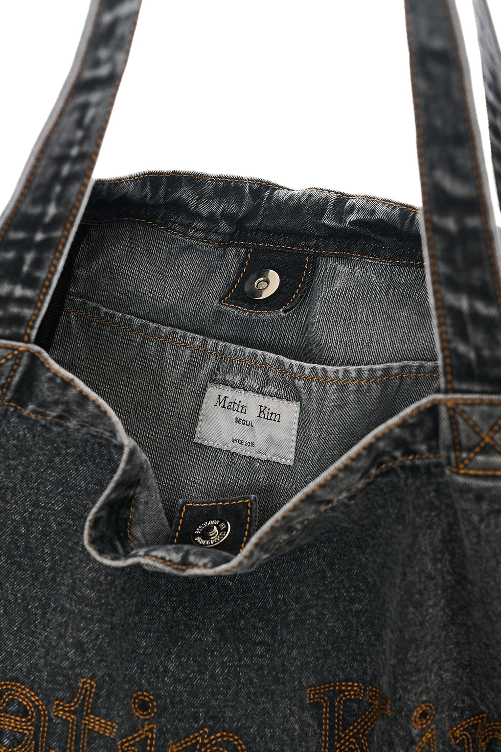 Matin Kim - Matin Stitch Denim Shoulder Bag (Black) product image 5 | TRAB K-Fashion Australia