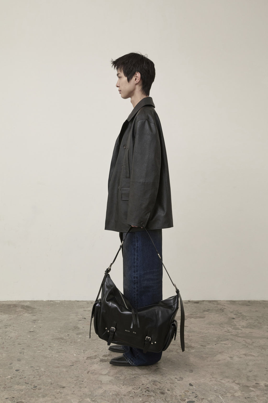 Matin Kim - Faux Leather Double Jacket (Black) product image 6 | TRAB K-Fashion Australia