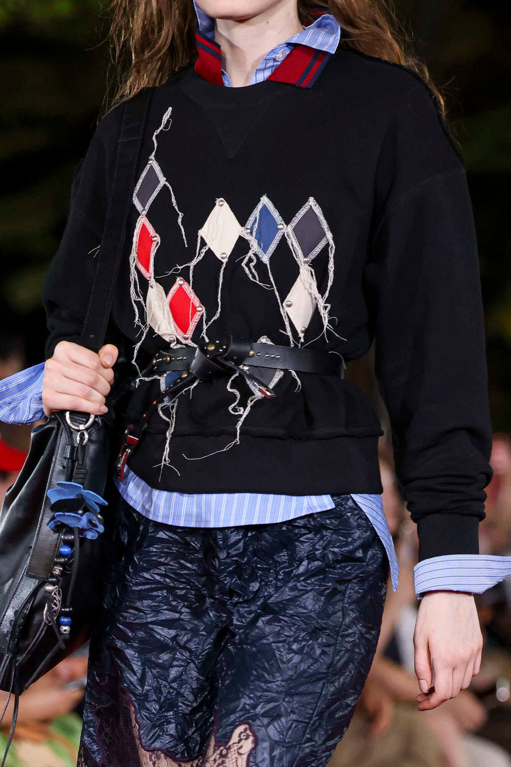 Andersson Bell - (essential) Studded Argyle Patchwork Sweatshirt (Essential) product image 8 | TRAB K-Fashion Australia