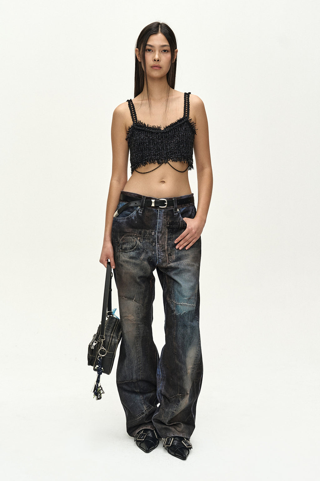 Andersson Bell - Unisex Illusion Patchwork Trompe L'oeil Jeans (blue) (Blue) product image 9 | TRAB K-Fashion Australia