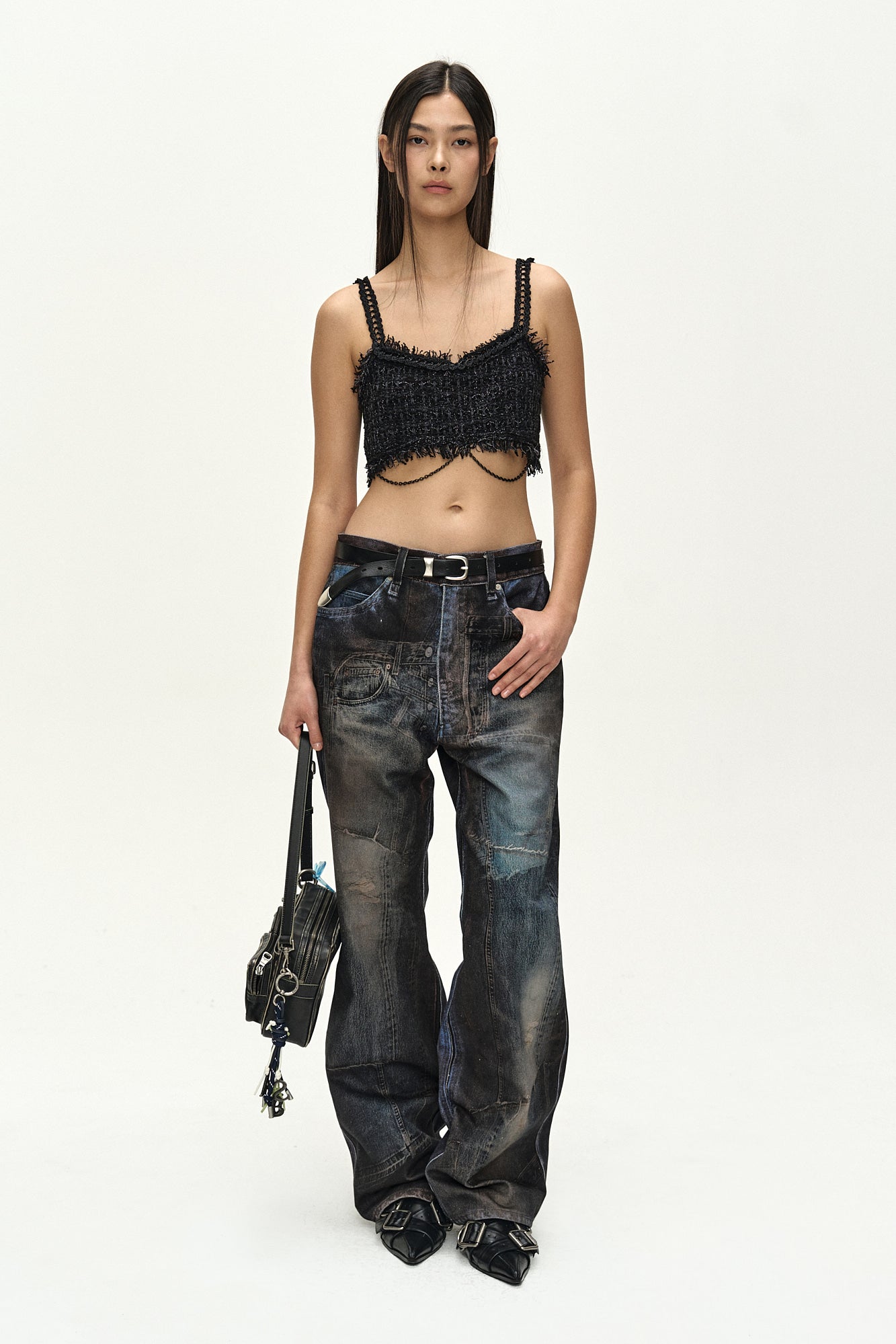 Andersson Bell - Unisex Illusion Patchwork Trompe L'oeil Jeans (blue) (Blue) product image 9 | TRAB K-Fashion Australia