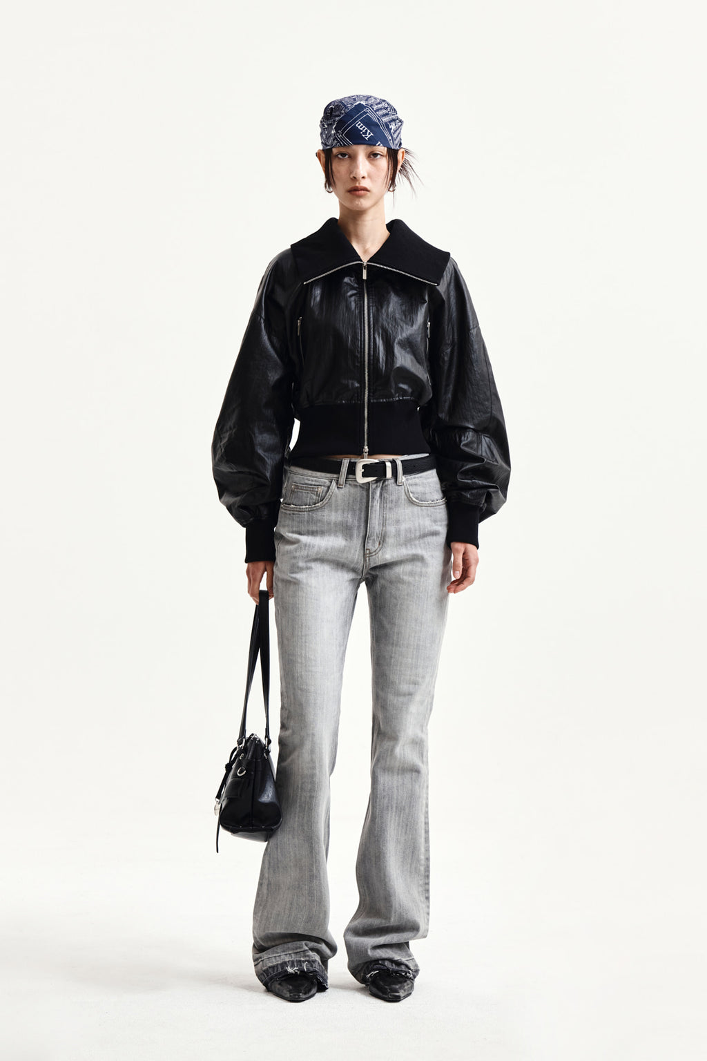 Matin Kim - Washed Point Boots Cut Denim Pants (Grey) product image 9 | TRAB K-Fashion Australia