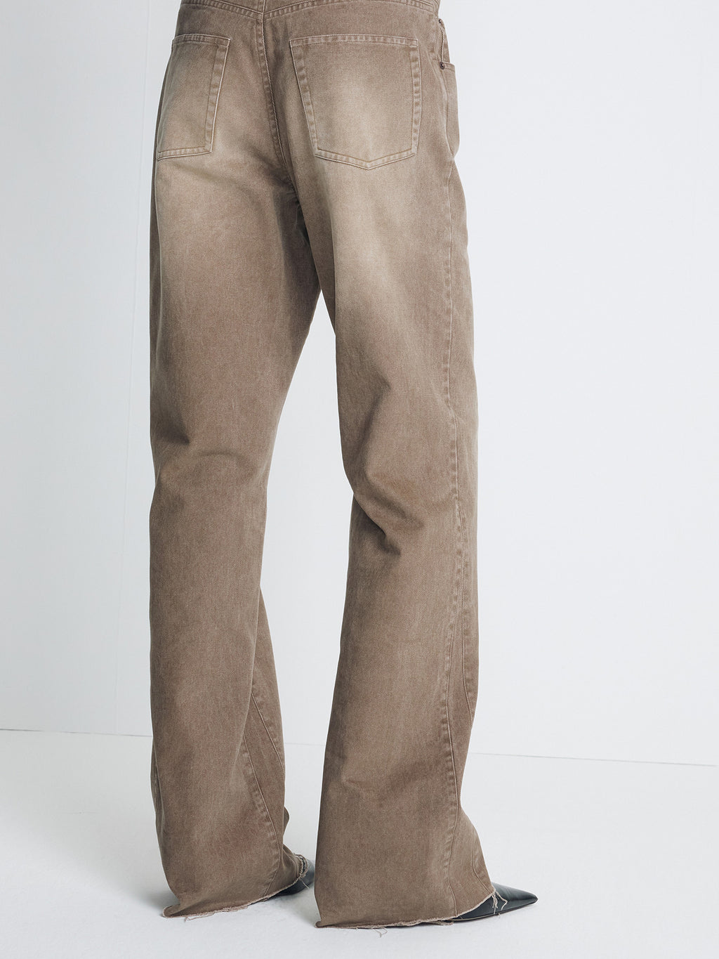 Tonywack - Re-Cut Brushed Cotton Flared Pants (Faded Brown) product image 5 | TRAB K-Fashion Australia