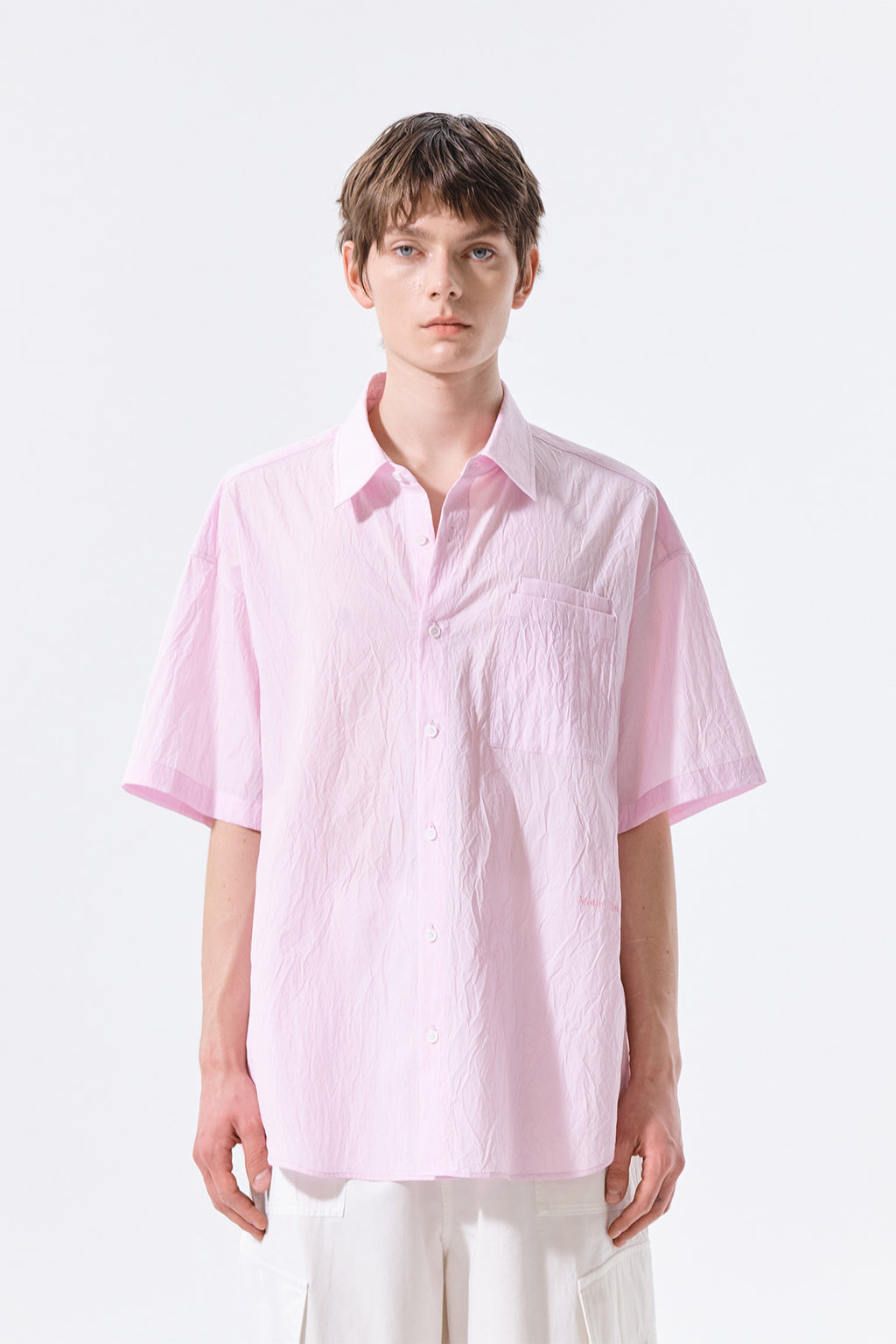 Matin Kim - Small Logo Over Fit Shirt (Pink) product image 13 | TRAB K-Fashion Australia