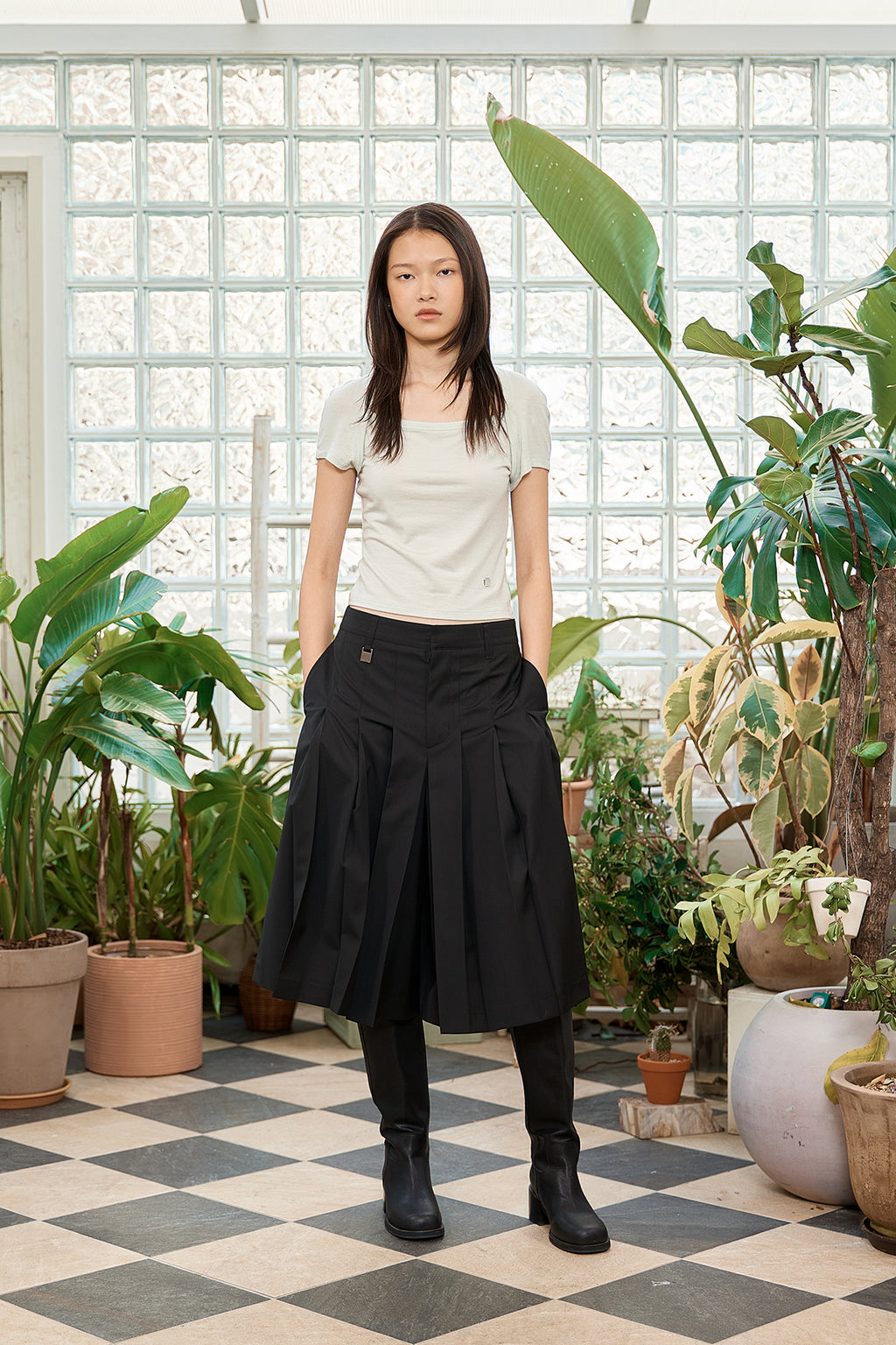 Matin Kim - Raglan Bolero Slim Top (Light Green) product image 9 | TRAB K-Fashion Australia