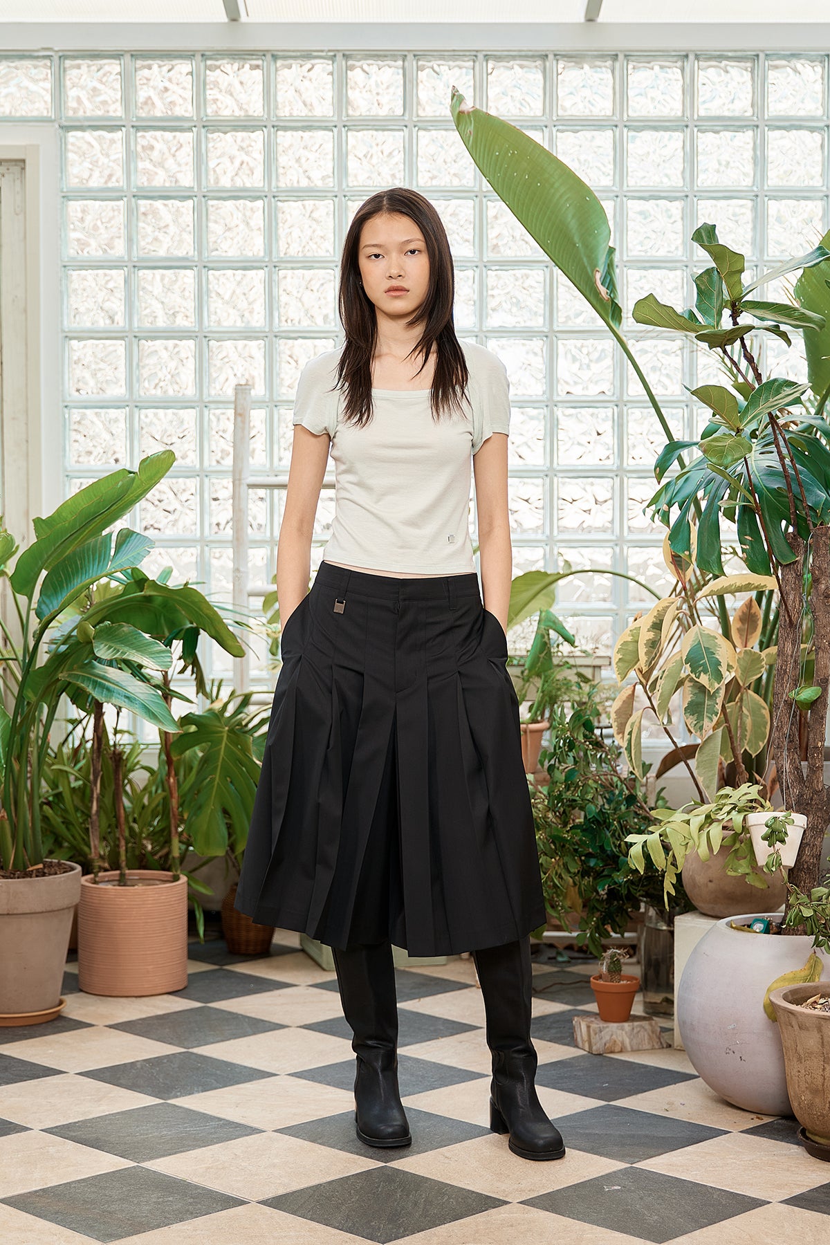 Matin Kim - Raglan Bolero Slim Top (Light Green) product image 9 | TRAB K-Fashion Australia