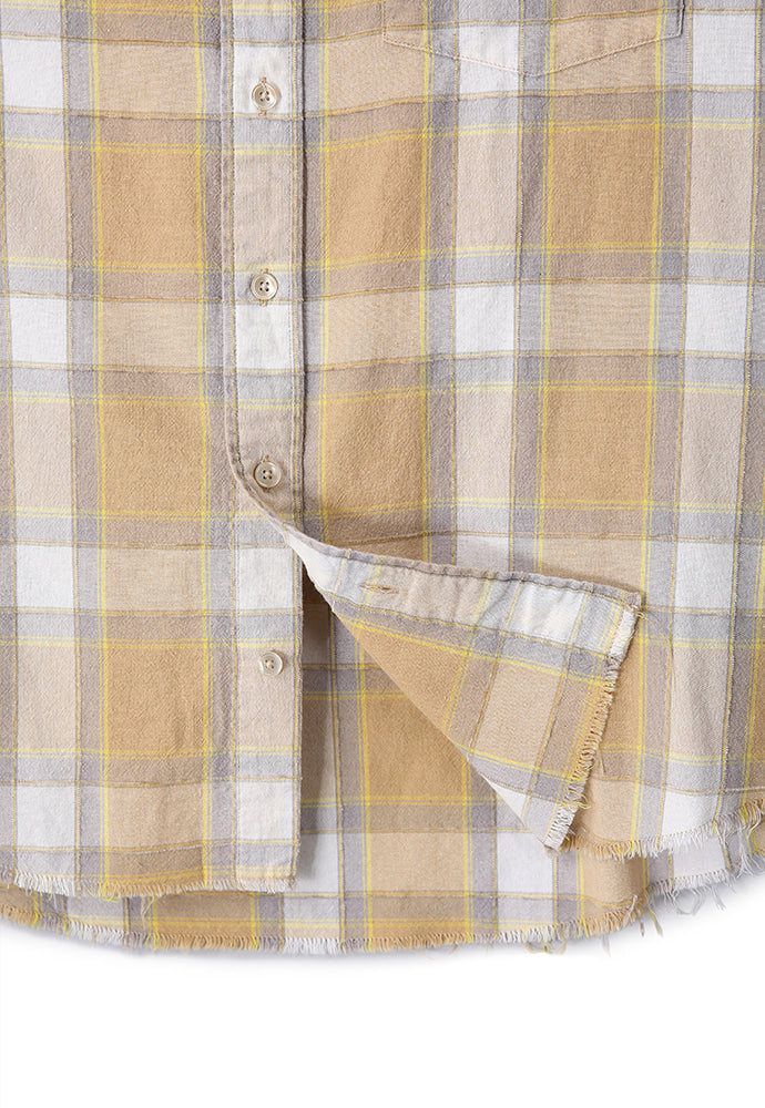 Art if acts - Non Collar French Check Shirt (Desert) product image 10 | TRAB K-Fashion Australia