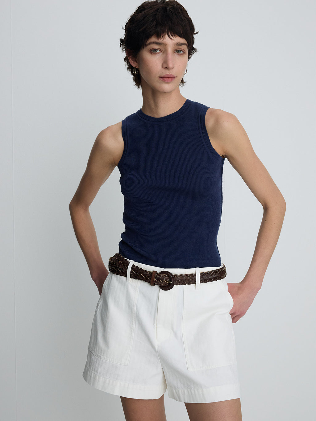 Tonywack - Garment Washed Hbt Fatigue  Shorts (White) product image 7 | TRAB K-Fashion Australia