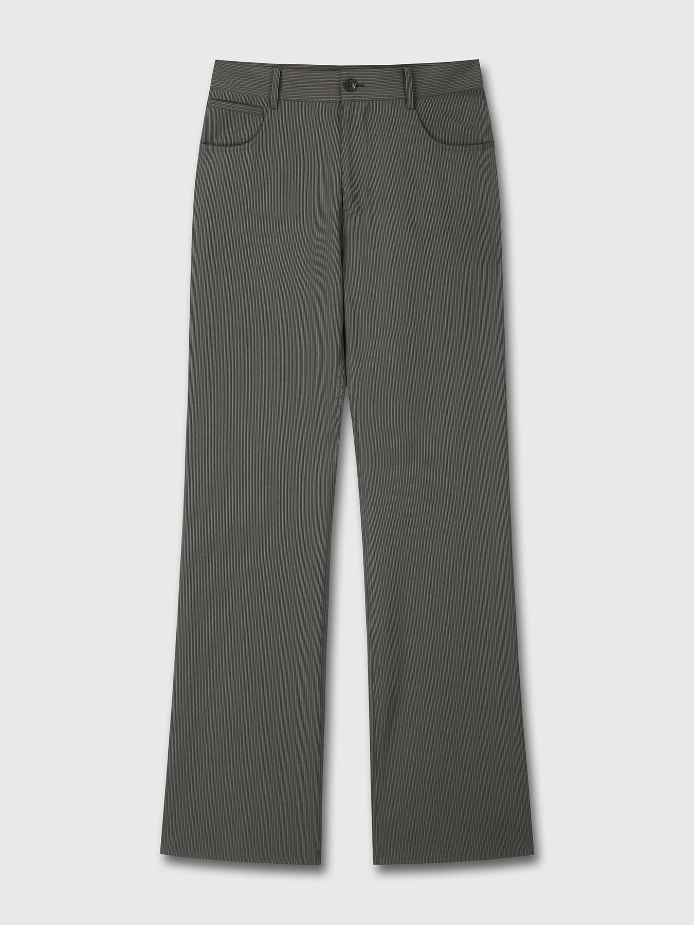Tonywack - Vintage Stripe Flared Leg Pants (Olive Charcoal) product image 8 | TRAB K-Fashion Australia