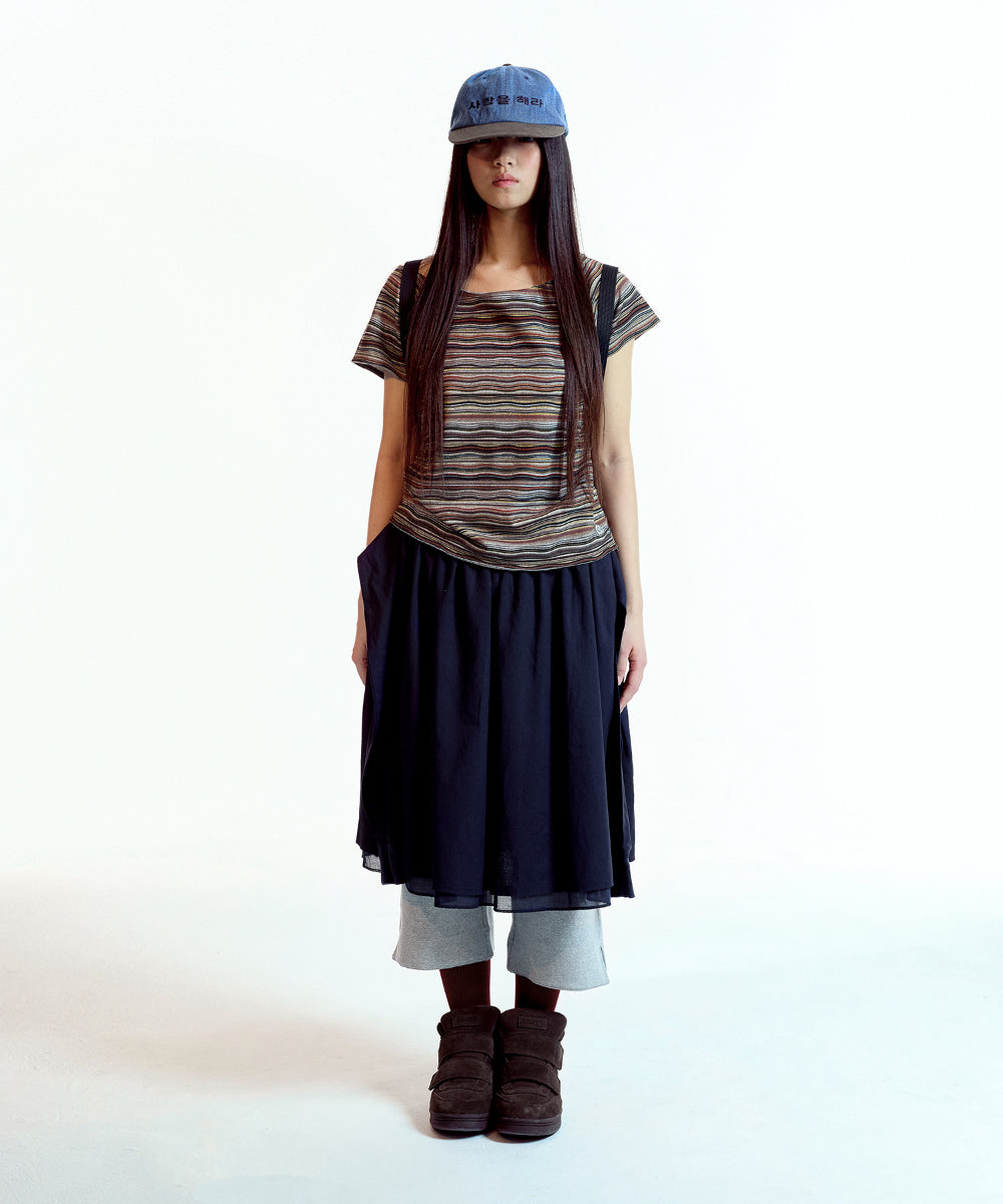 Coyseio - Wave Stripe Knit T-Shirt (Brown) product image 8 | TRAB K-Fashion Australia