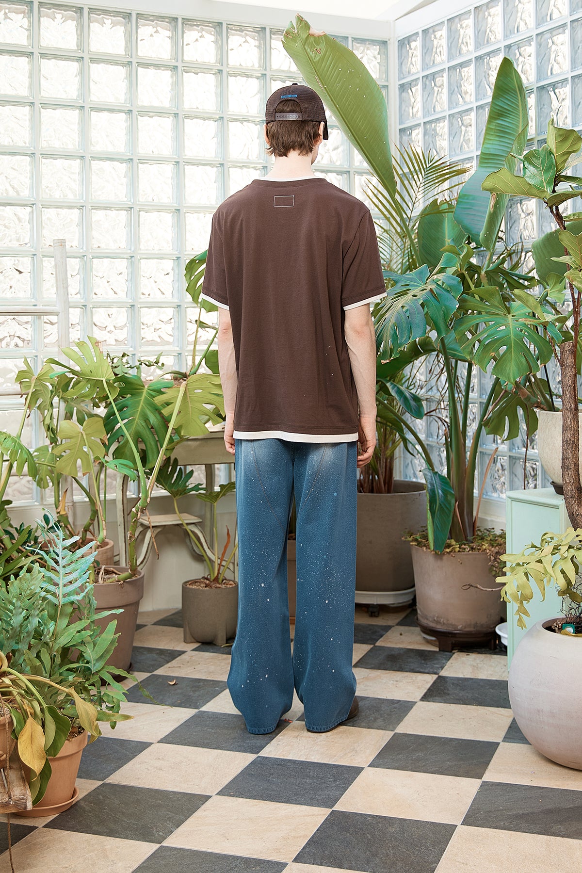 Matin Kim - Back Line Point Soft Shiny Denim Pants (Blue) product image 9 | TRAB K-Fashion Australia