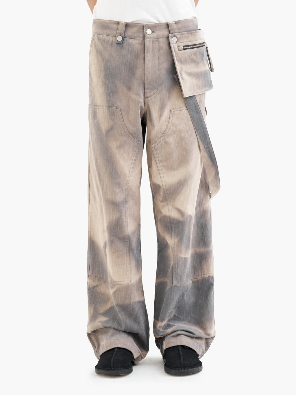 Jiyong Kim - Sun-Bleached Double Knee Trousers (Grey) product image 4 | TRAB K-Fashion Australia