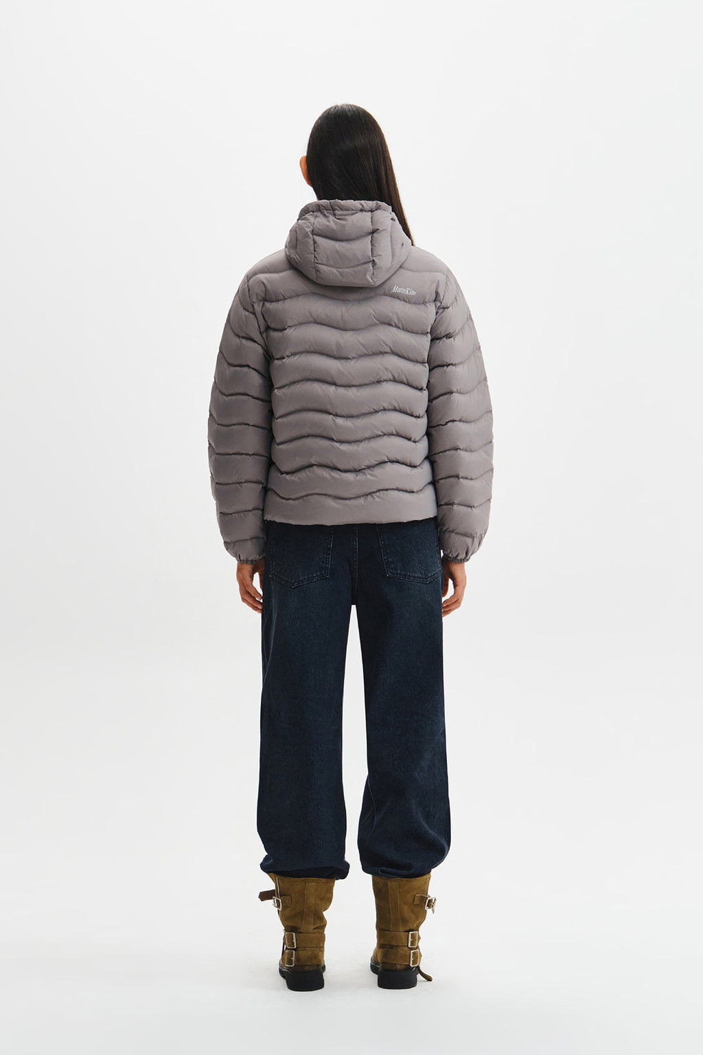 Matin Kim - Flowing Quilted Hoody Down Jumper (Light Grey) product image 10 | TRAB K-Fashion Australia