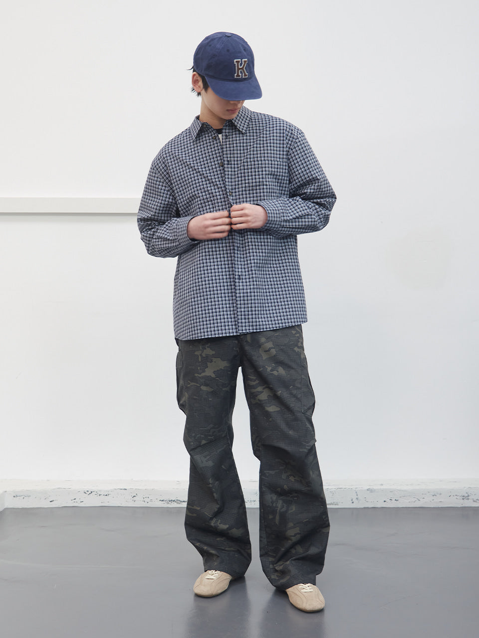 Kijun - Soft Check Shirt (Blue) product image 4 | TRAB K-Fashion Australia