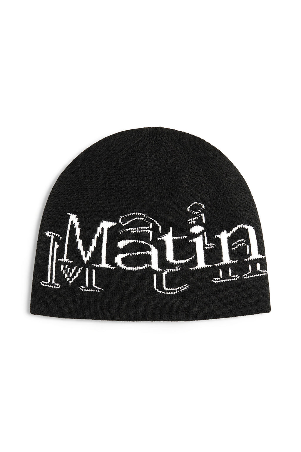 Matin Kim - Stroke Logo Jacquard Beanie (Black) product image 1 | TRAB K-Fashion Australia