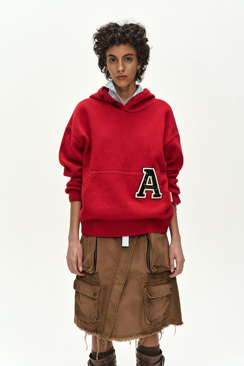 Andersson Bell - (essential) Unisex Varsity Patch Hoodie (red) (Red) product image 5 | TRAB K-Fashion Australia