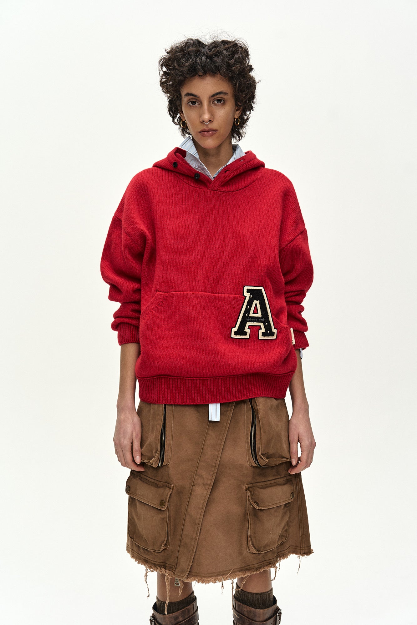 Andersson Bell - (essential) Unisex Varsity Patch Hoodie (red) (Red) product image 5 | TRAB K-Fashion Australia