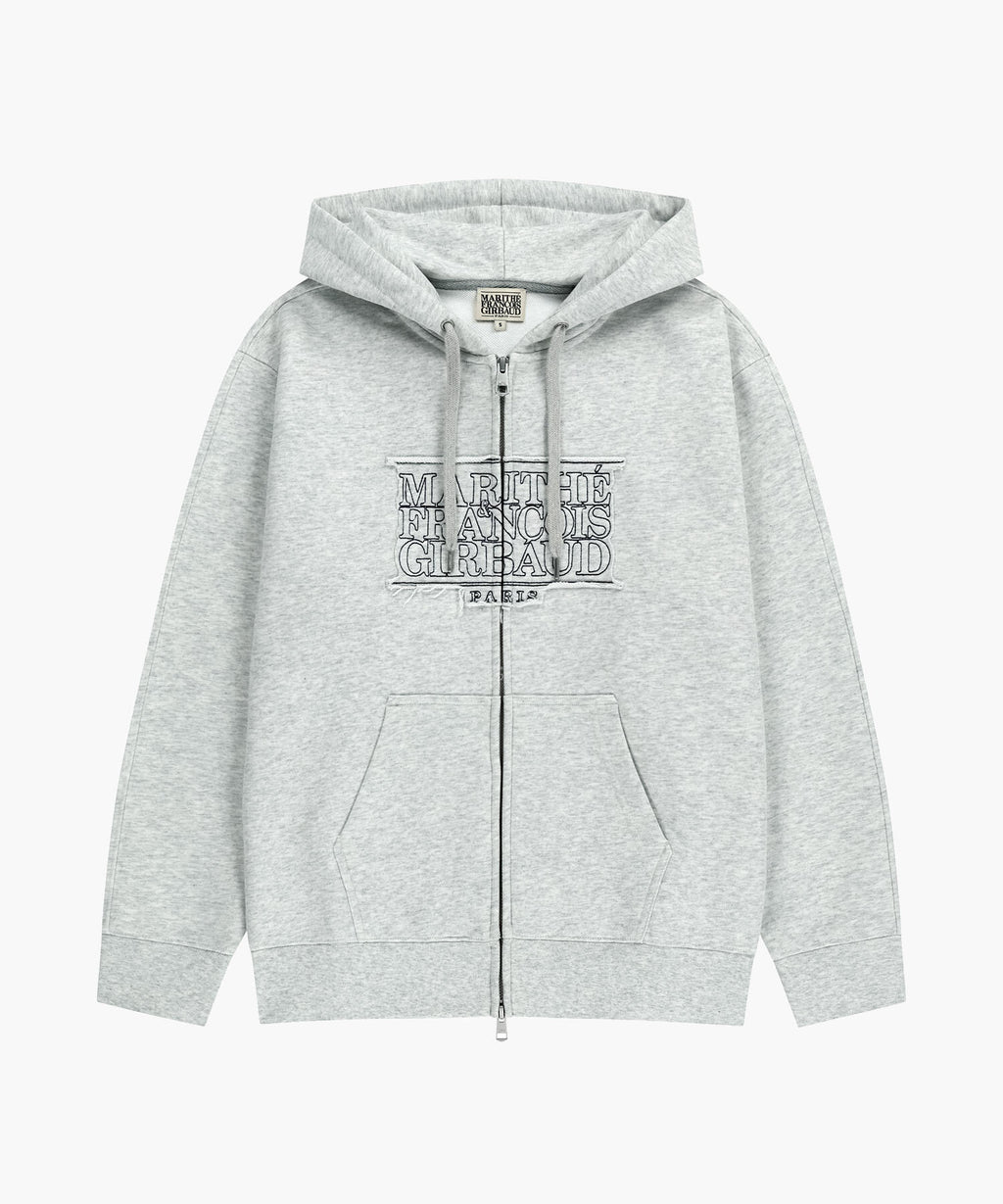Marithe & Francois Girbaud - Classic Logo Applique Hoodie Zipup (Light Heather Gray) product image 6 | TRAB K-Fashion Australia