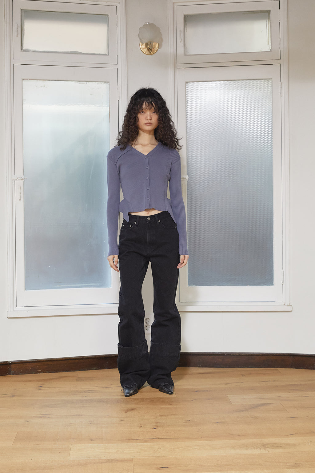 Matin Kim - Damage Turn Up Denim Pants (Black) product image 7 | TRAB K-Fashion Australia