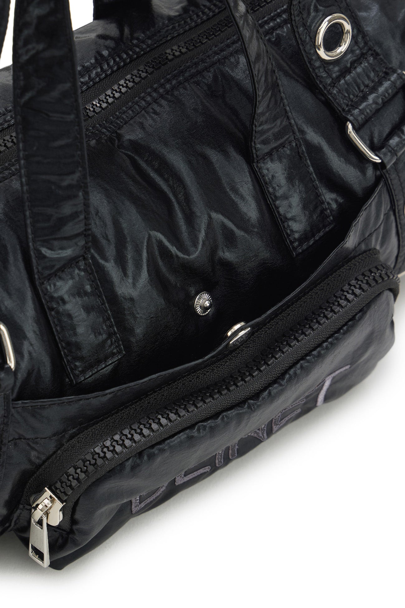 Deinet - Eyelet Glossy Mini Duffle Bag (Black) product image 14 | TRAB K-Fashion Australia
