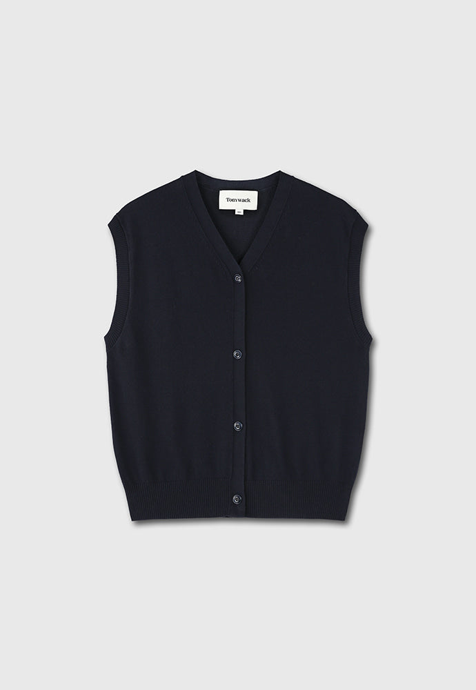 Tonywack - Super Fine Tropical Wool Button Up Vest (Dark Navy) product image 5 | TRAB K-Fashion Australia