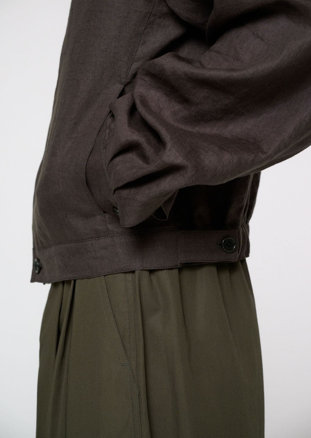 Amomento - Linen Crop Jacket (Khaki Grey) product image 5 | TRAB K-Fashion Australia