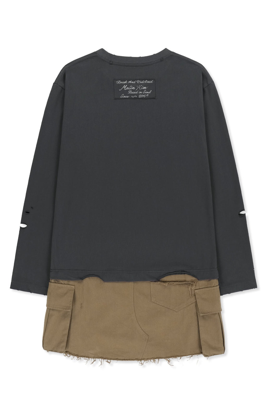 Matin Kim - Graphic Top Combo Dress (Charcoal) product image 2 | TRAB K-Fashion Australia