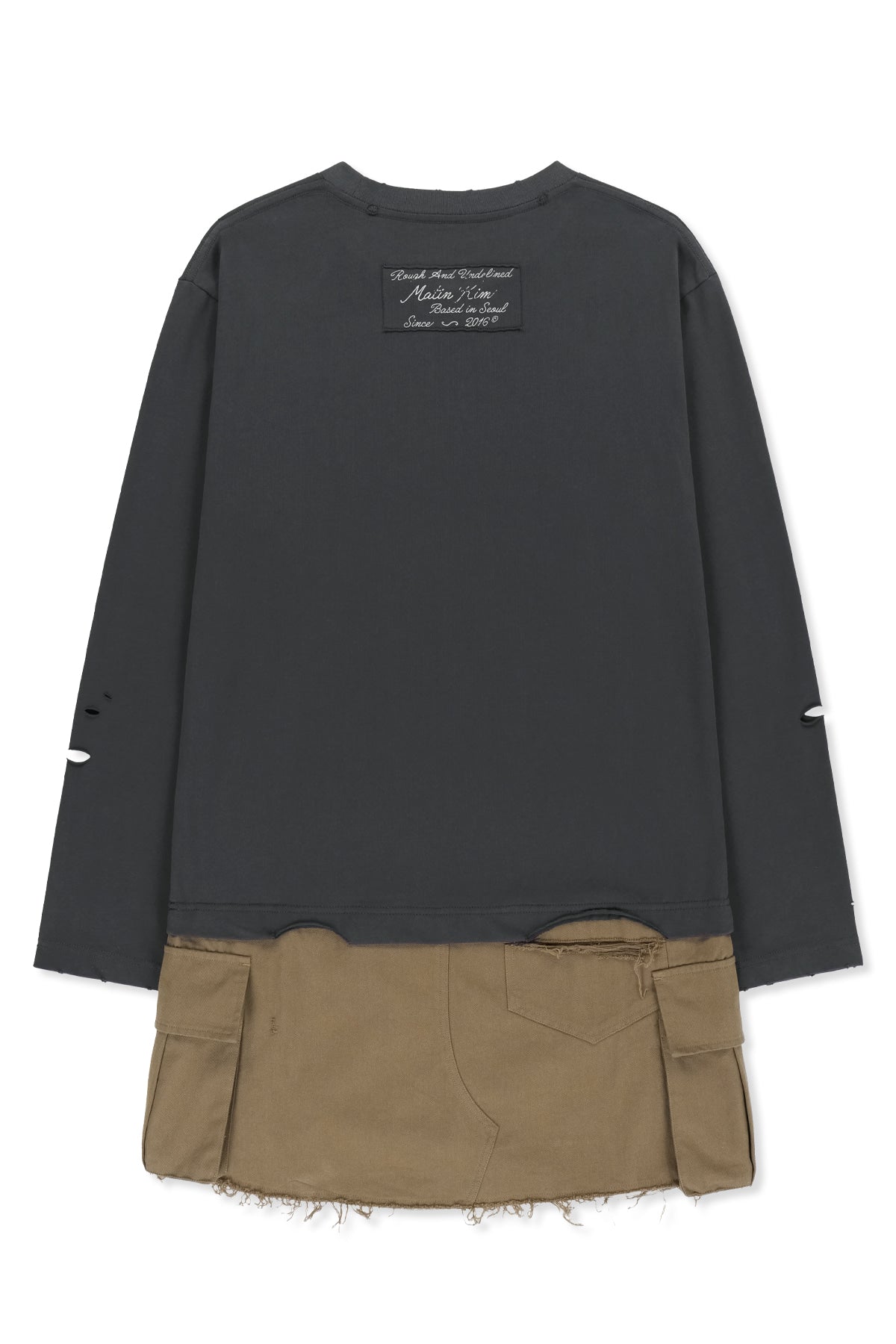 Matin Kim - Graphic Top Combo Dress (Charcoal) product image 2 | TRAB K-Fashion Australia