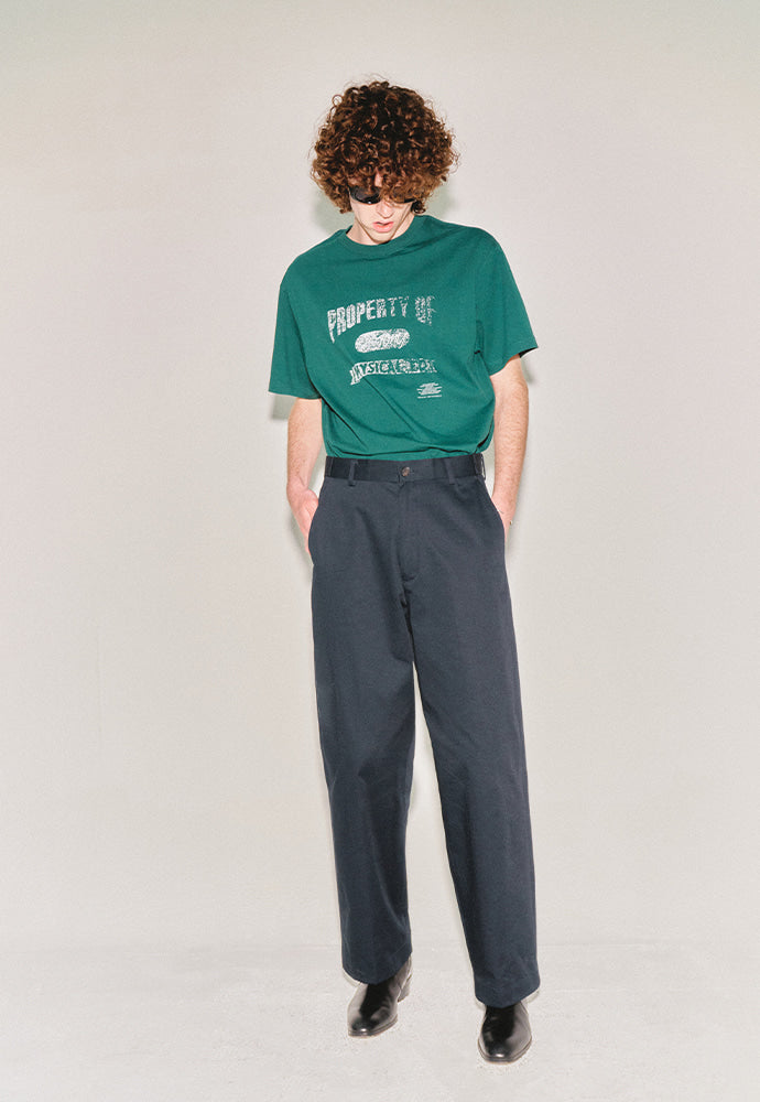 Tonywack - High-Twist Cotton No Tuck Wide Trousers (Navy) product image 4 | TRAB K-Fashion Australia