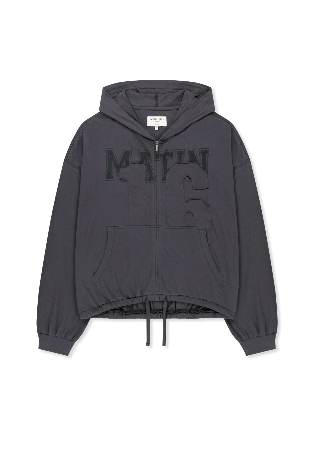 Matin Kim - Matin 16 Applique Logo Hoody Zip Up (Dark Navy) product image 14 | TRAB K-Fashion Australia