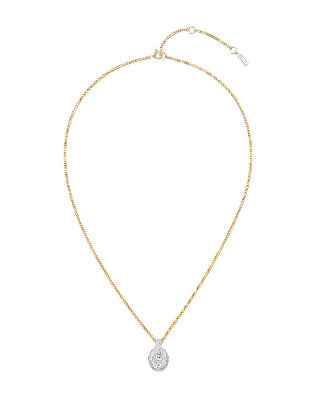 Numbering - Oval Solitaire Pendant Necklace with a  Dimensional Pave Frame #3802 product image 8 | TRAB K-Fashion Australia