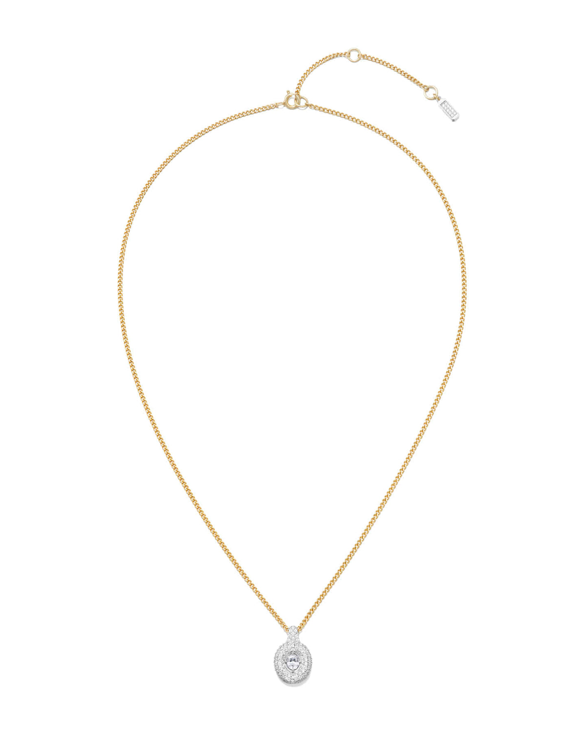 Numbering - Oval Solitaire Pendant Necklace with a  Dimensional Pave Frame #3802 product image 8 | TRAB K-Fashion Australia